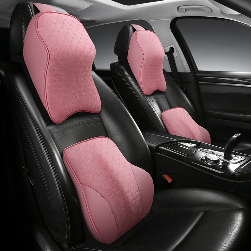 Cross-border summer car headrest back support memory foam seat cushion four-season neck pillow car pillow cushion hug pillow