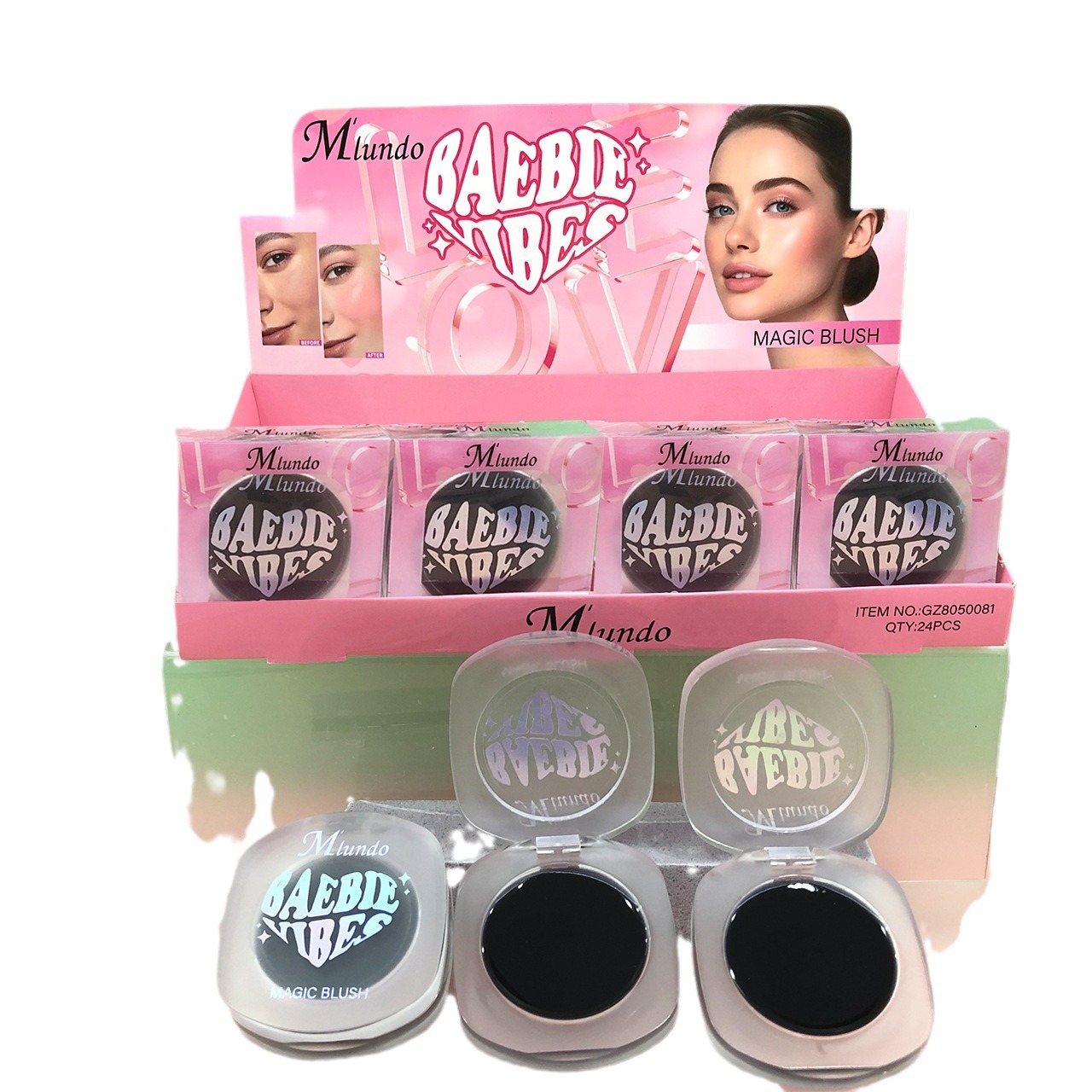 Transfronterizo Miduo cálido rubor cristal transparente que cambia de color crema de rubor de alto brillo maquillaje nude natural colorete rubor