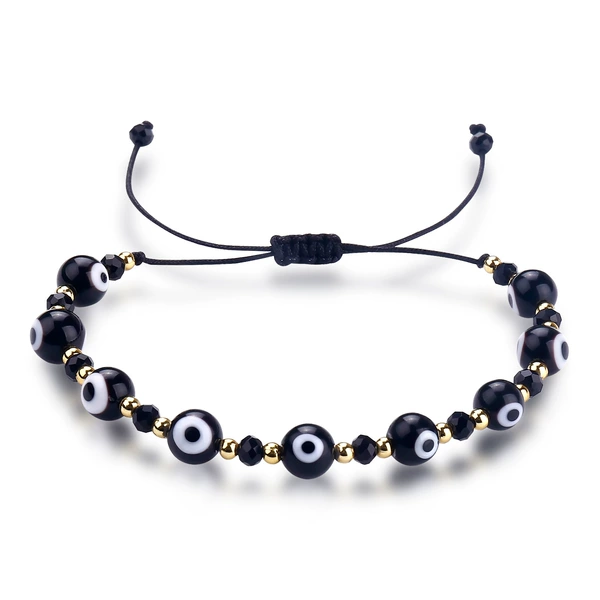 18#-B2742 gold beads black eyes