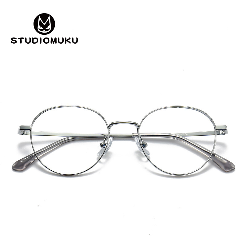 STUDIOMUKU mu gafas frescas luz clásica forma de marco redondo retro con gafas de miopía de identificación marco