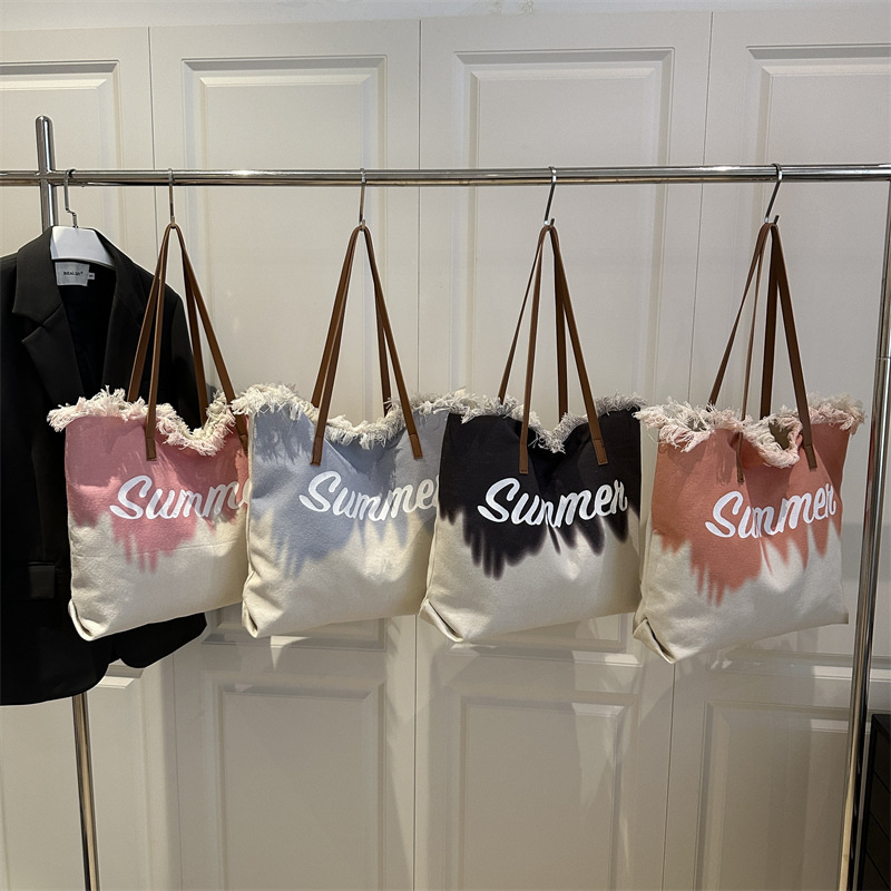 Bolsa Tote de Hombro con Flecos, Material Especial, Suave, Doble Correa, para Uso Diario
