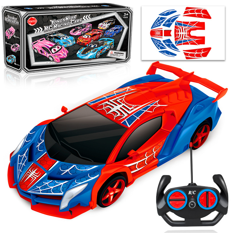 ワンクリックリモコン変形カーレーシングモデルパトカースパイダーマンアイアンマン子供用リモートコントロールカースポーツカー男の子のおもちゃ|undefined