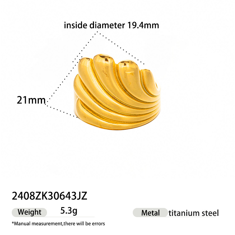 Anillo de acero inoxidable europeo y americano Tena Diseño de nicho femenino Anillo de apertura irregular retorcido Acero de titanio Joyería explosiva Mujer