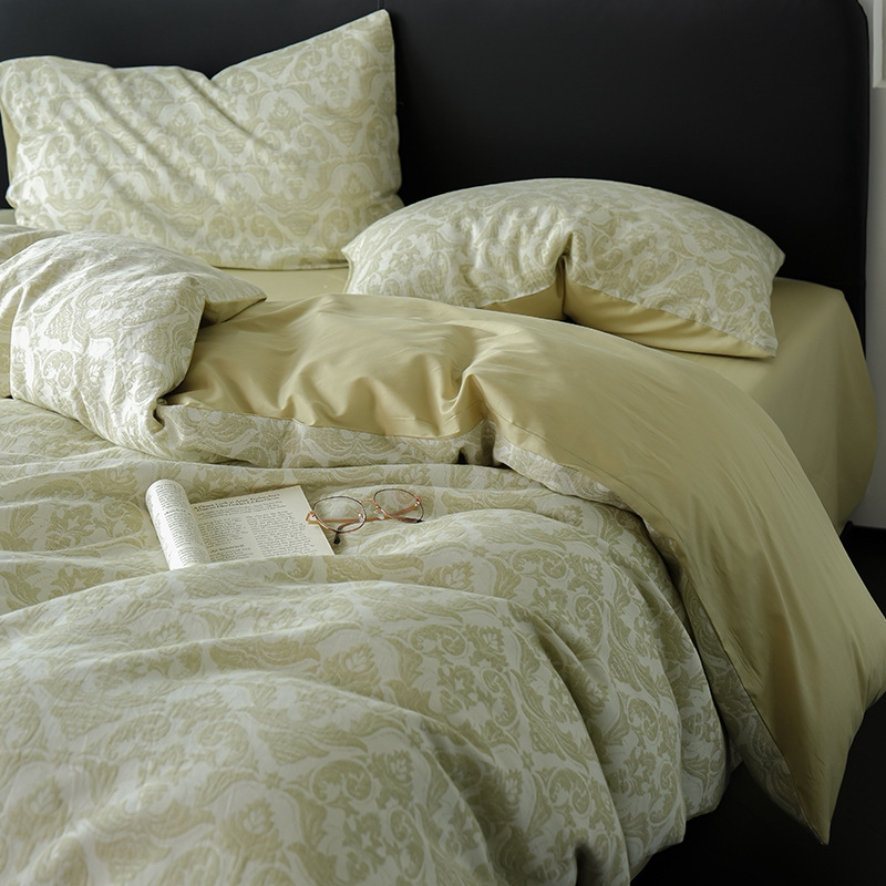 2025 nuevo otoño y invierno algodón molido cama de cuatro piezas 1.8m de espesor de sábanas de algodón caliente cubierta de cama