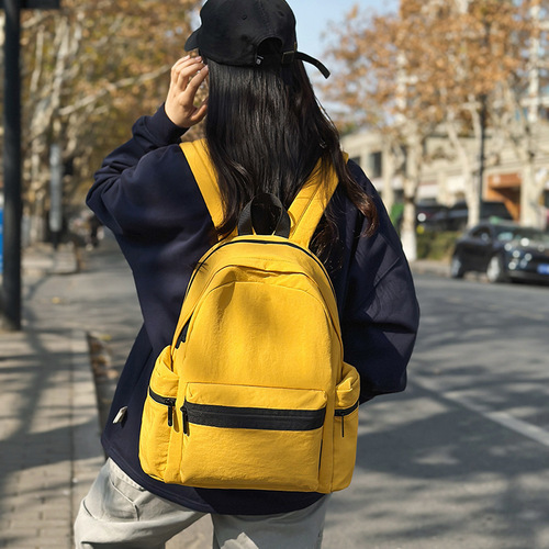 Fashionable and Simple Dual-Sided Shoulder Bag for College Students, Suitable for High School Students, Lightweight Laptop Bag, Short Trip Backpack, Trendy