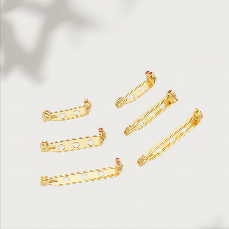 Brass Simple Needle Lock Safety Pin Badge Brooch Embryo DIY Handmade Clothing Pin Accessories