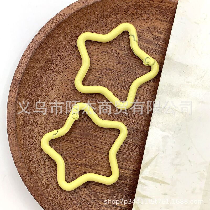 彩色五角星弹簧扣饰品diy钥匙扣配件简约百搭挂件开口环配饰批发|undefined