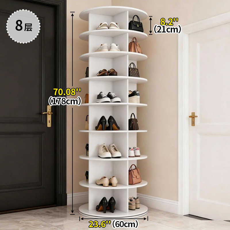 Estante giratorio para zapatos Estante de piso para centros comerciales Estante de exhibición de bolsas simples multicapa Gabinete de zapatos de porche para el hogar de 360 grados image 8