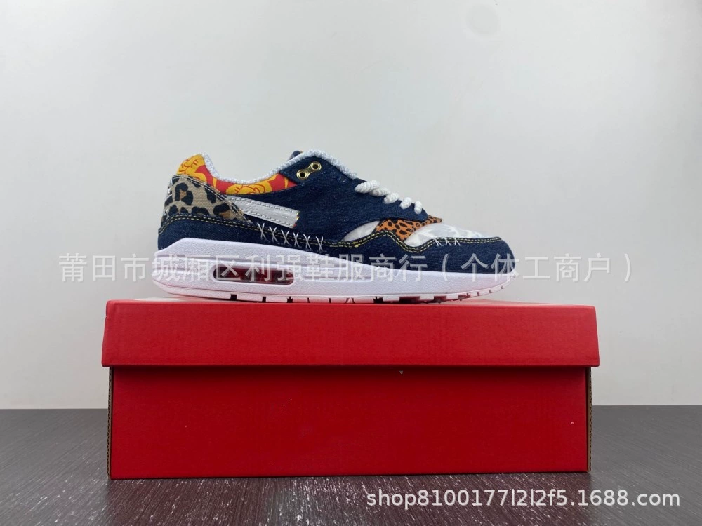 Чистый оригинальный TS x Air Max 1 световые ядра Радуга желтый крюк хаки высококачественная иностранная торговая обувь