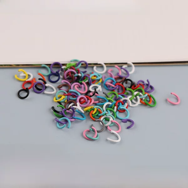 DIY jewelry accessories 1.2 * 8mm metal color paint single ring connecting ring ring with handmade material Open ring