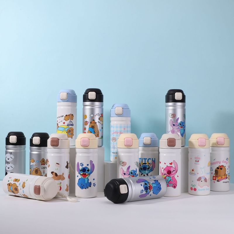 高颜値304ステンレス保温カップ携帯かわいいアニメジャンプカップ家庭用ストレートダブル保温カップ|undefined