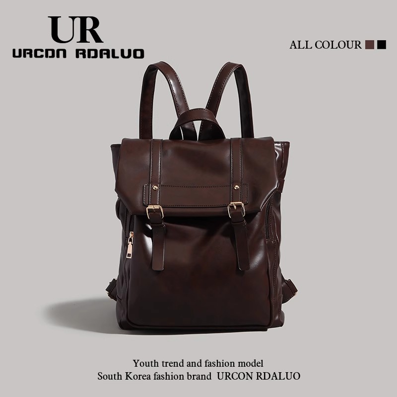 UR软皮制服双肩包2025新款女生剑桥包书包大容量上班通勤电脑背包