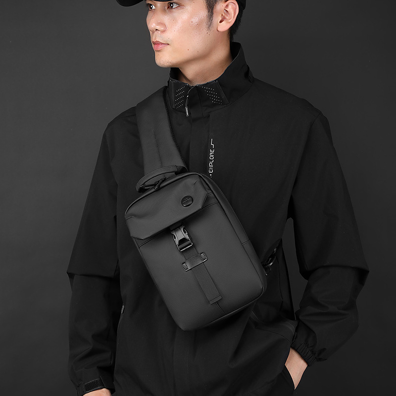 WEPOWER nuevo tipo de bolso de pecho casual para hombres, bolso de hombro de gran capacidad, diseño simple y moderno, bolso de mochila práctica.