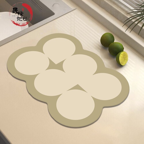 Simple Kitchen Countertop Drain Mat Anti-slip Dining Mat Soft Silica Gel Waterproof Mat Heat Insulating Mat Cup Mat Bowl Dryer Mat