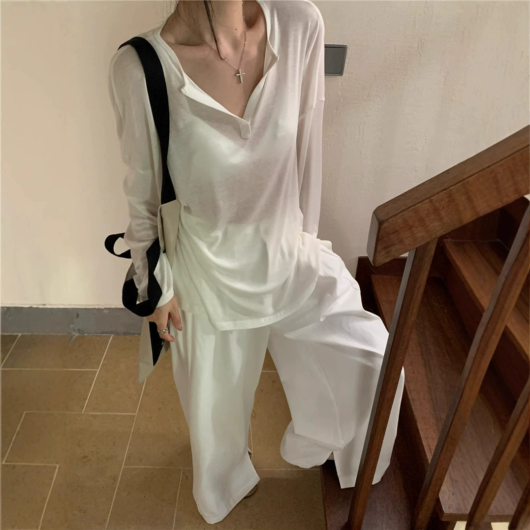 Thin autumn white shiffon long-sleeve, sun protection