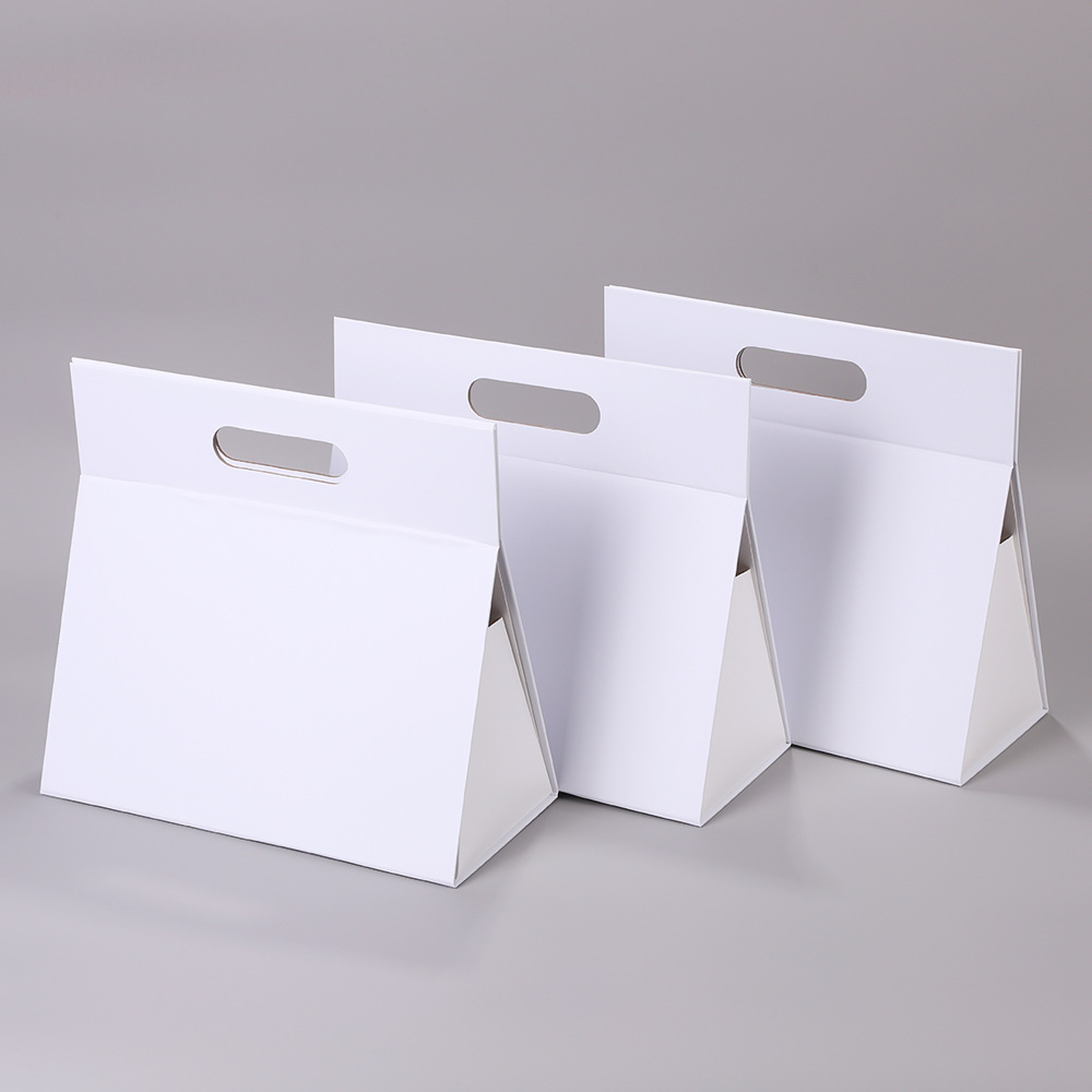 Caja magnética portátil triangular transfronteriza Caja de regalo blanca formada en una caja de regalo plegable creativa portátil