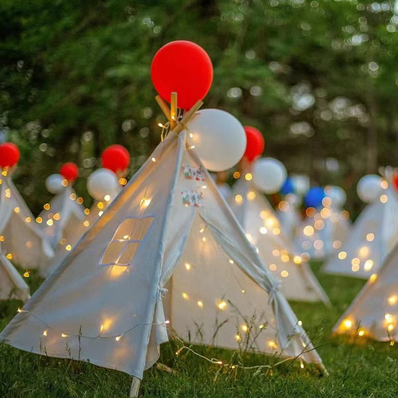 Children's Hand-Painted Tent Kindergarten Graffiti Triangle Baby Outdoor Play Indoor Educational Parent-Child Outdoor