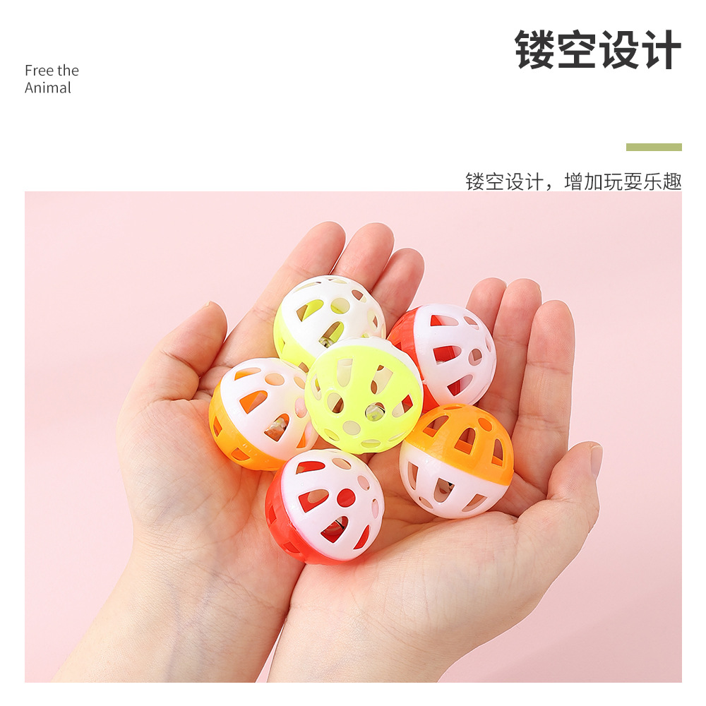 Bell Ball Cat sonido juguete gato Bola de juguete auto-Hola movimiento de alivio tapado colorido hueco divertido gato suministros para mascotas