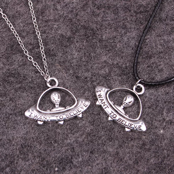 Cross-Border Supply European and American Punk Style Versatile Alien Spaceship Necklace Earrings Disco Street Cool Trend