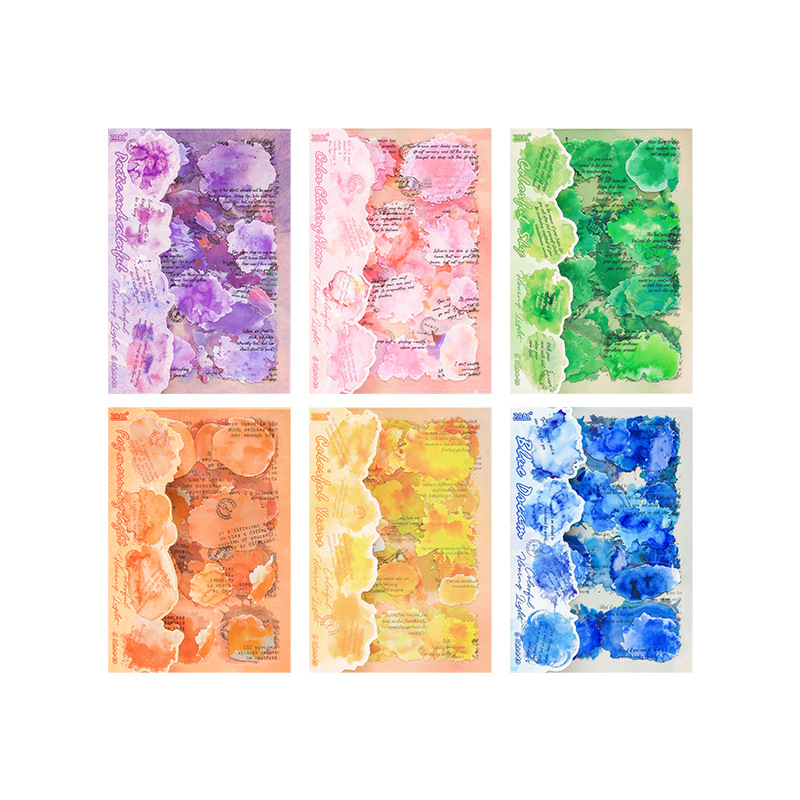 Caixia streamer series pet impermeable hoja plana pegatina acuarela salpicadura de tinta mancha de cuenta manual pegatina de bricolaje material pegatina