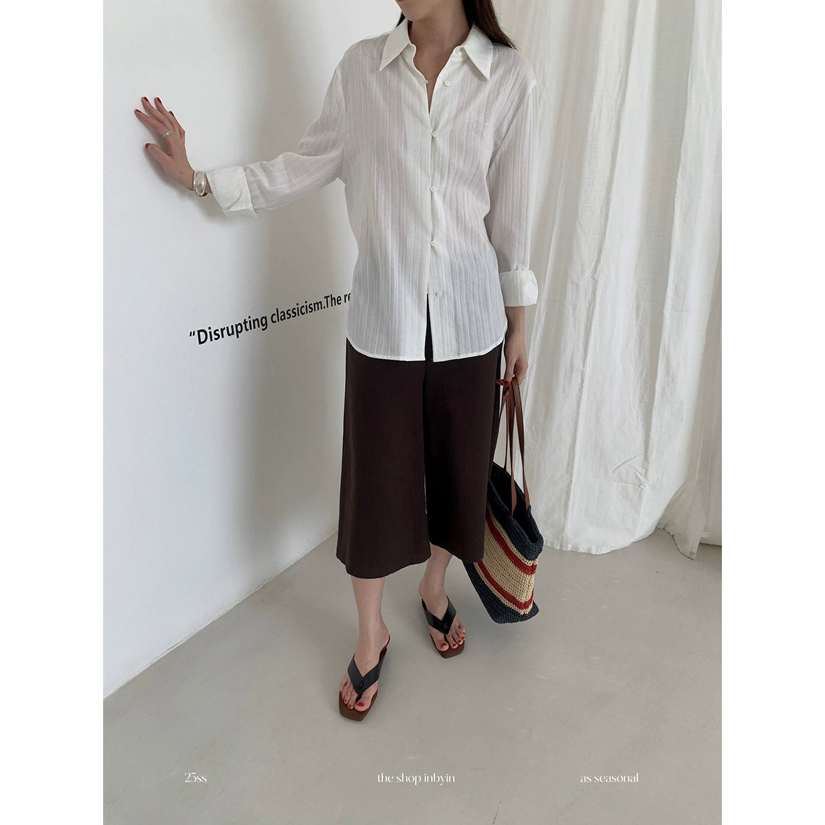 Yi En Oinbyin корейская девушка с вышивкой белая рубашка женская хлопчатобумажная темпераментная рубашка с длинными рукавами свободная повседневная рубашка