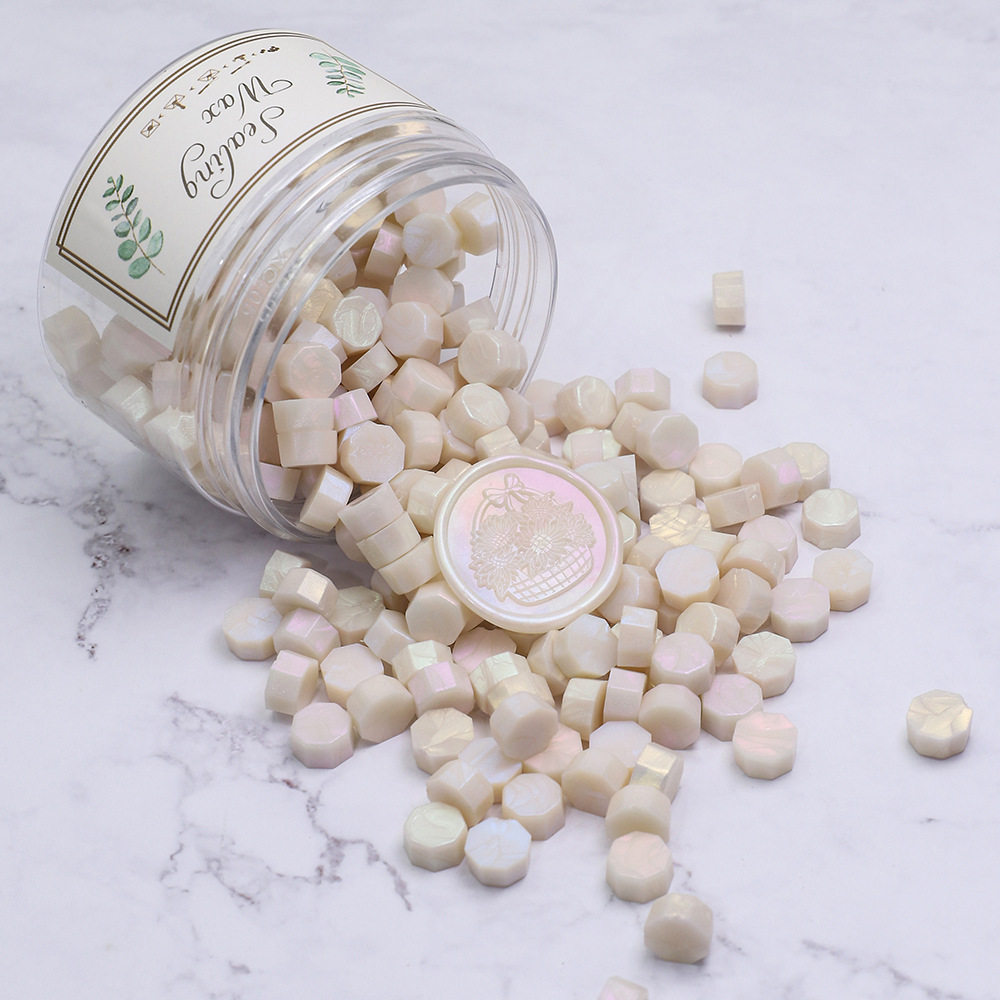 Oucai Fire Paint Wax, octágono, color mixto, nacarado, 200 granos, 132 colores, sello de pintura al fuego, cera, a granel barato