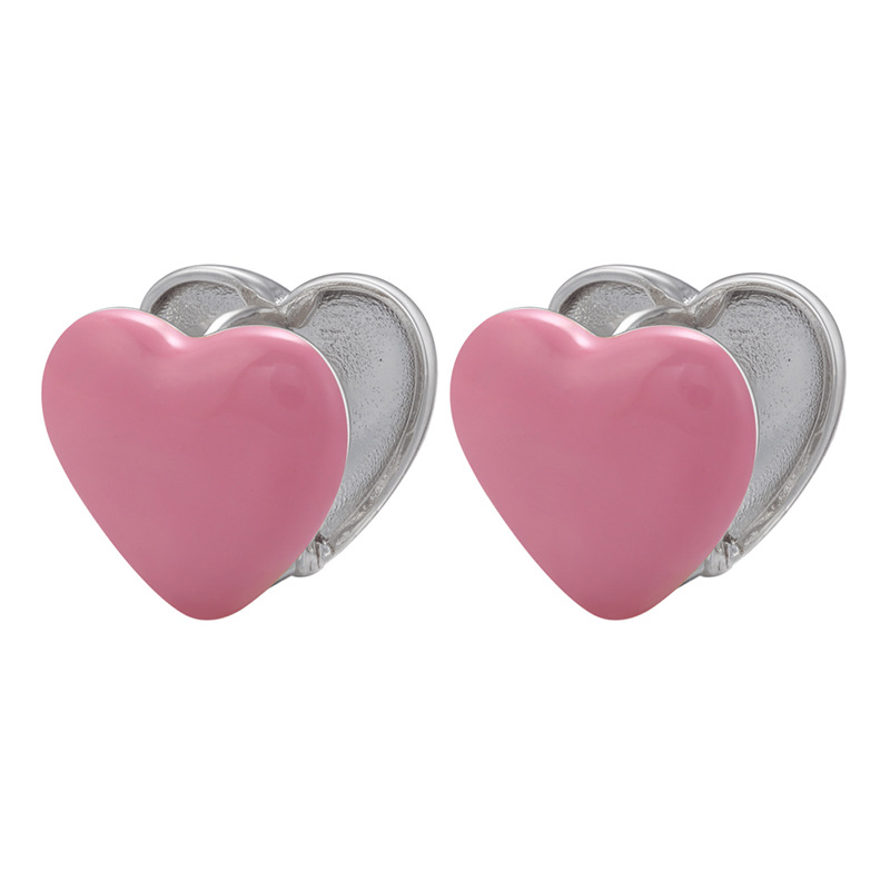 Fashion Heart Shape Brass Plating Ear Studs 1 Pair