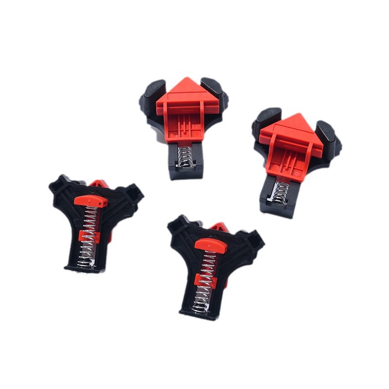 Abrazadera de ángulo recto 90° para carpintería y bricolaje, fijador para perforación y marcos, venta directa de fábrica al por mayor