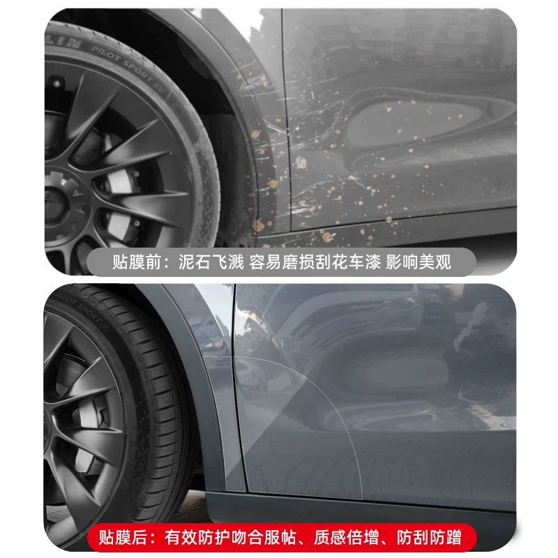 Suitable for Tesla Model Y/Huanxin 3 Outer Door Bowl Protective Sticker Handle Surrounding Protective Film Transparent Anti-Scratch-Tpu