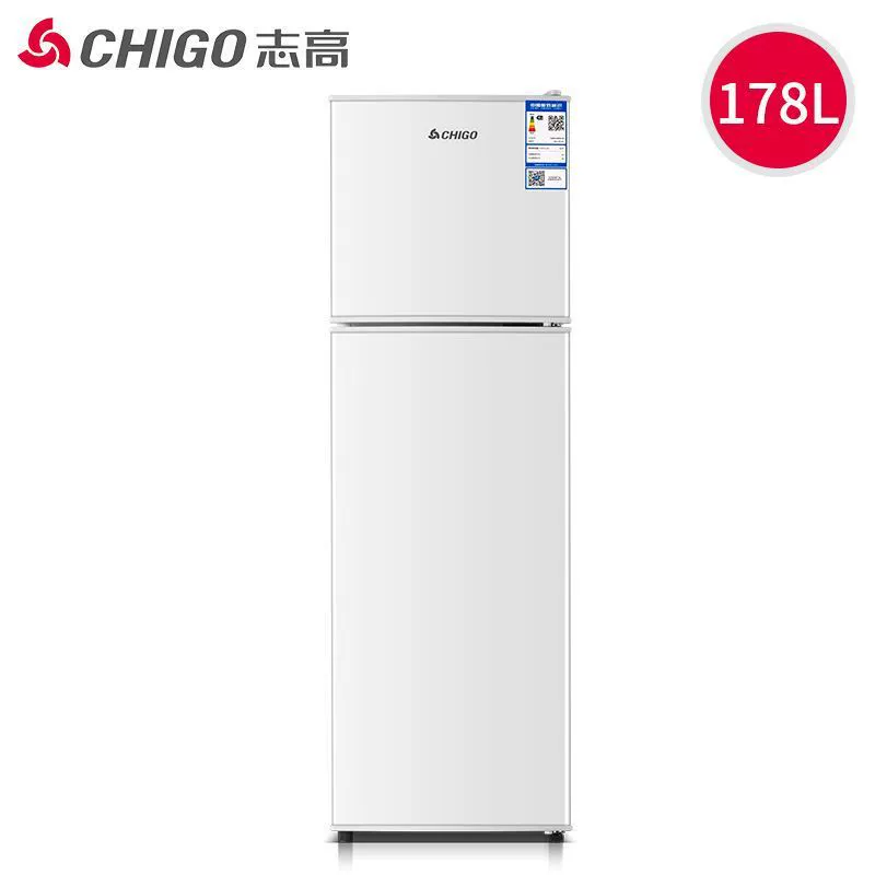 Двухдверный холодильник (Chigo) 52–238 л, энергосберегающий компактный холодильник для общежития и аренды