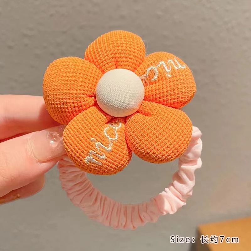 Niños una variedad de flores arco de cabello para niñas atadas bolas anillo de cabello de alta elasticidad duradera no lastimar la banda de cabello para mujeres