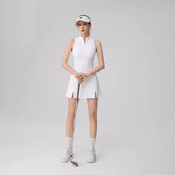 2026 New Summer Sports Tennis Skirt for Women, Comfortable Elastic High-Zip Slimming Badminton Anti-Exposure Dress