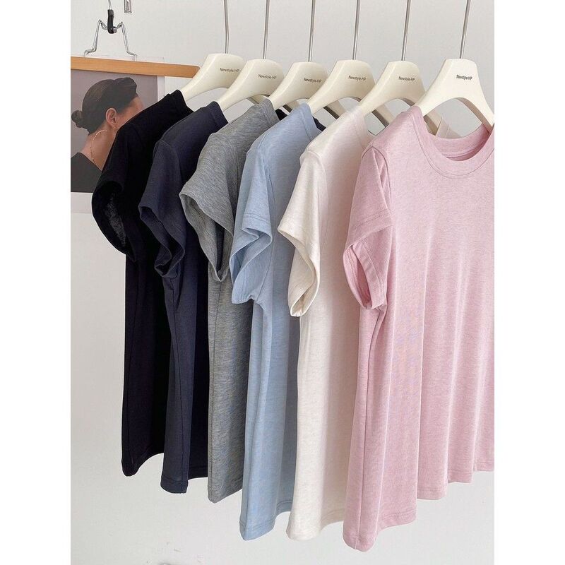 Fabric Upgrade! Super Comfortable Modal Cotton Acetate Wool Short-Sleeve T-Shirt for Women, Summer Slim-Fit Inner Top