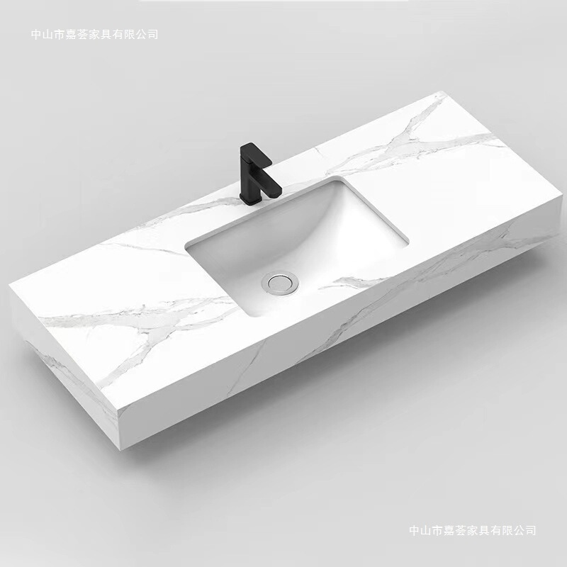 Hotel Style Slate Washbasin Project Wall-Mounted Slate Countertop Washbasin Bathroom Washbasin Countertop Integrated