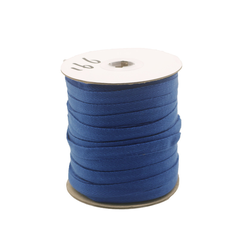 Cinta de espiga de algodón y poliéster blanco puro del fabricante para el cuello trasero de prendas, cinta de algodón para embalaje con ribete de espiga de algodón simple y doble.