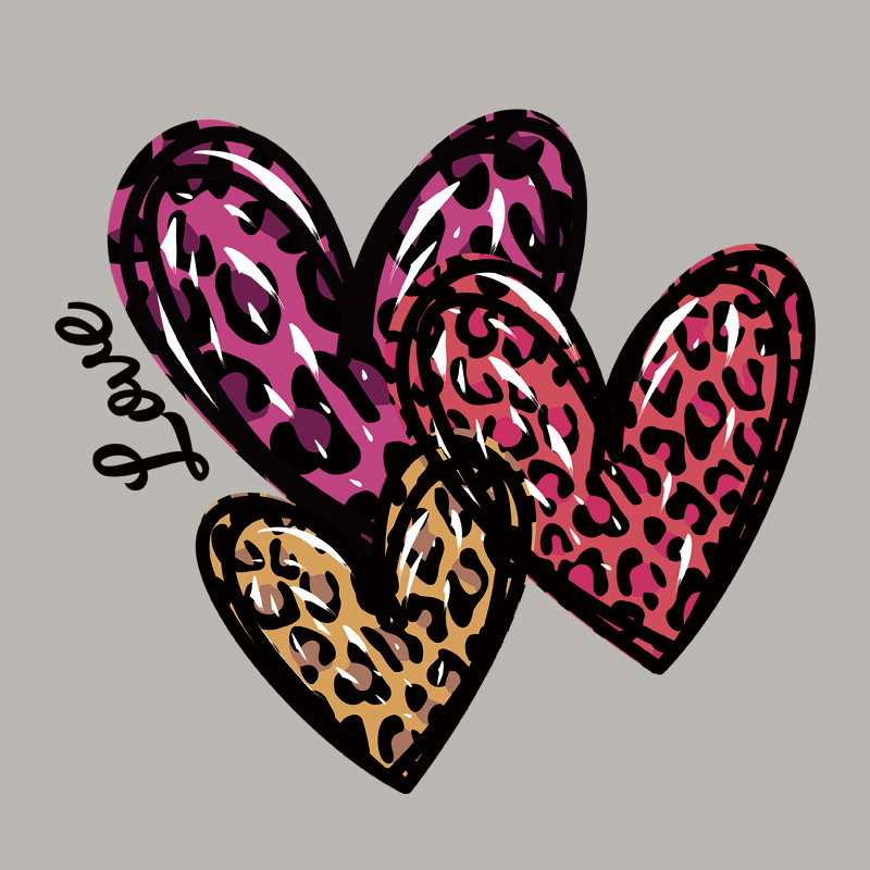 义乌热转印logo加 工豹纹爱心柯式烫画外贸货源环保服装t恤印
