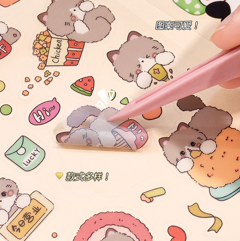 オリジナルかわいい動物ステッカー漫画ペット子供 DIY ハンドブック素材パンダ防水高価値ステッカー卸売|undefined