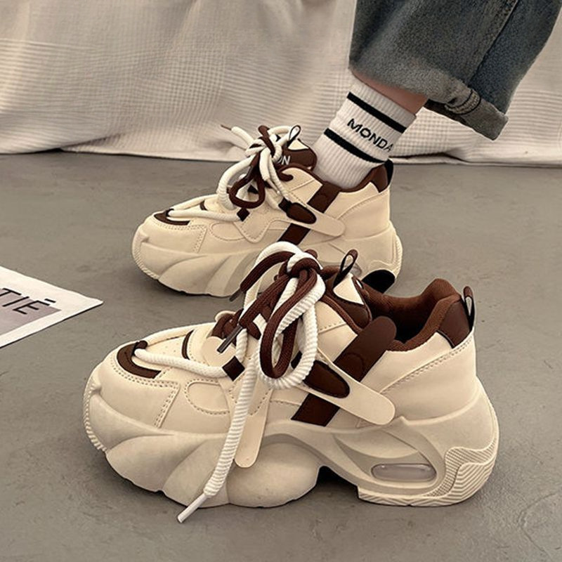 厚底老爹鞋女百搭2025新款秋冬运动鞋女秋冬款增高运动鞋子