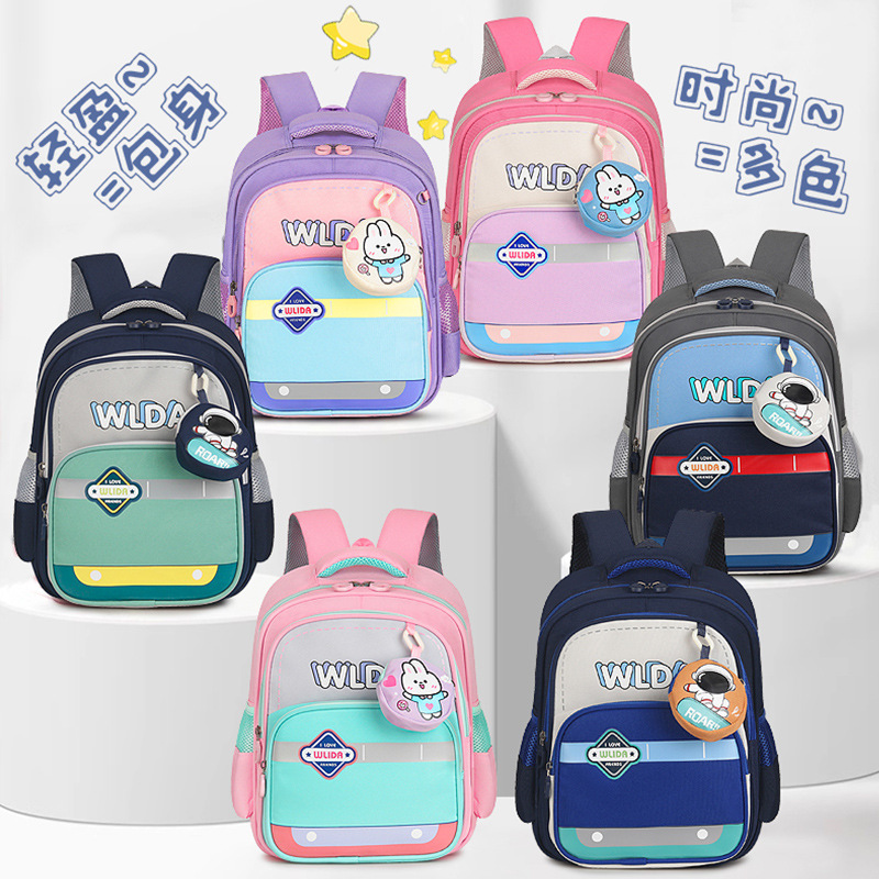 Bonito conejo niña jardín de infantes bolsa de dibujos animados astronautas estudiantes de primaria primer grado mochila transpirable para niños pequeños