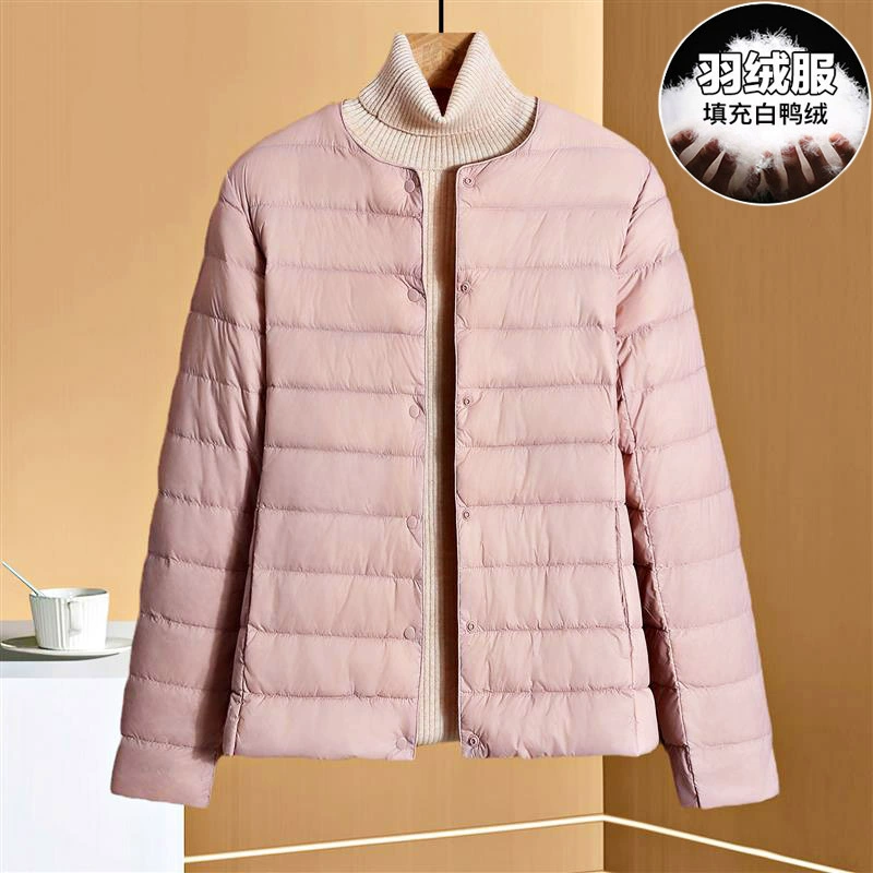 Мама пуховая женская женская короткая 2024 новая легкая пуховая куртка легкая облегная теплая утка