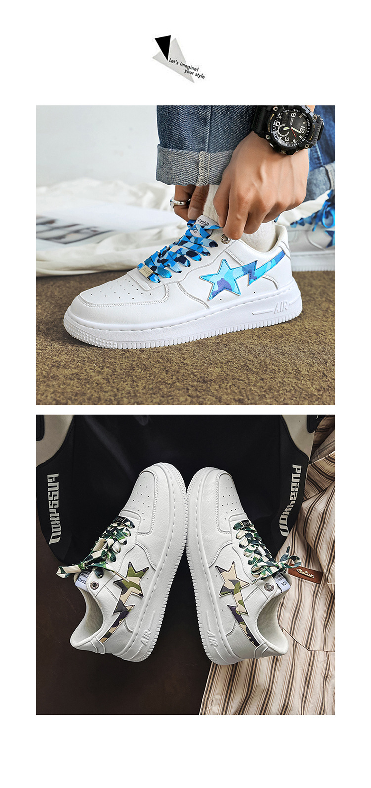 Herren Star Skateschuhe Modische Weiße Sneaker Für Den Alltag_voghion.com