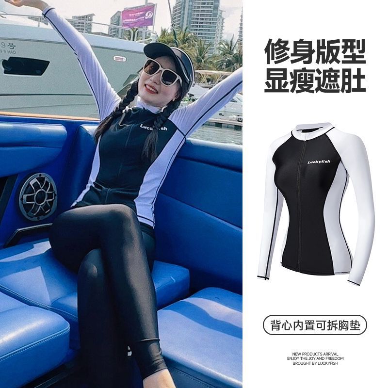 Han nuevo traje de buceo de mujer de manga larga conservador de secado rápido buceo spa madre trajes de baño fábrica comercio al por mayor