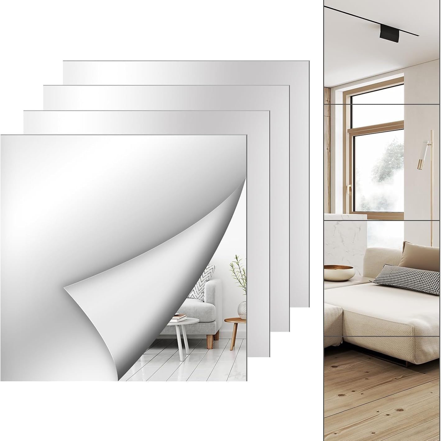 Espejo de pared acrílico autoadhesivo para el hogar de alta definición decoración de baño espejo adhesivo acrílico no romperá adhesivo espejo suave