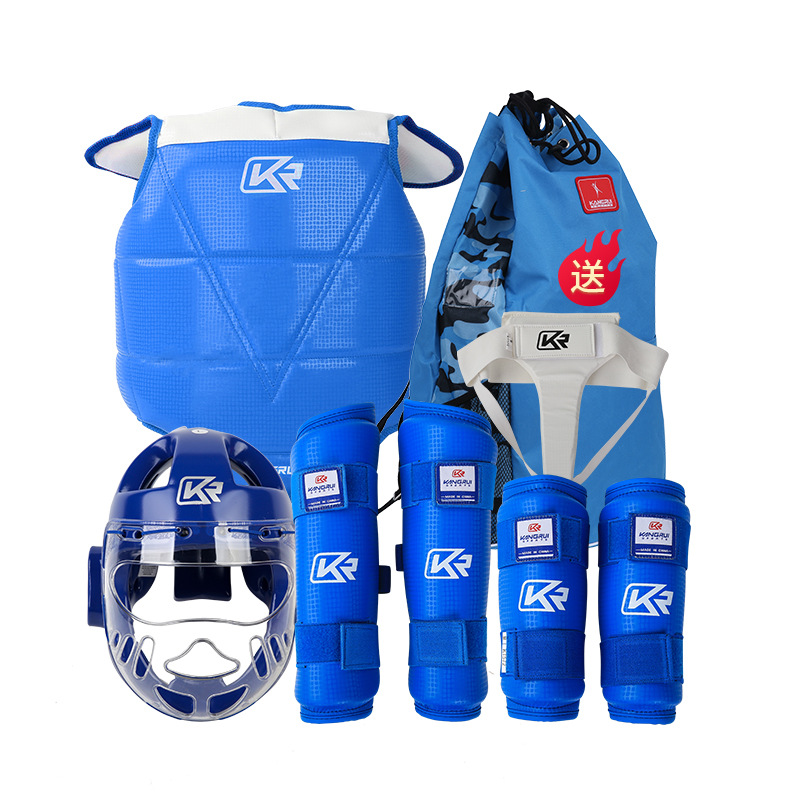 Traje de equipo de protección de entrenamiento de Club transfronterizo botón pegajoso traje de equipo de protección de taekwondo protector de cabeza de taekwondo brazo guardia