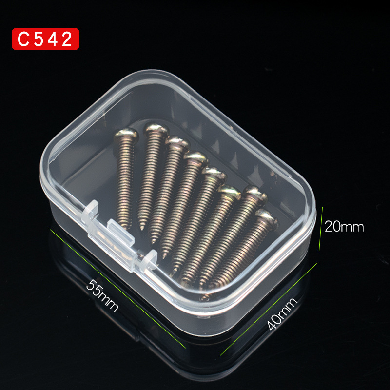 Rectangular pp caja de plástico rectangular transparente almacenamiento piezas caja cuadrada con tapa embalaje caja de plástico pequeña caja