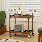 中古实木沙发边几家用客厅移动茶几边桌网红置物架小推车
