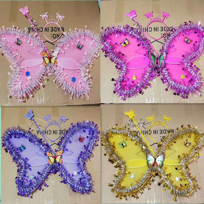 new pattern girl festival perform Travel? photograph prop butterfly wing Three monolayer Watkins lace Three