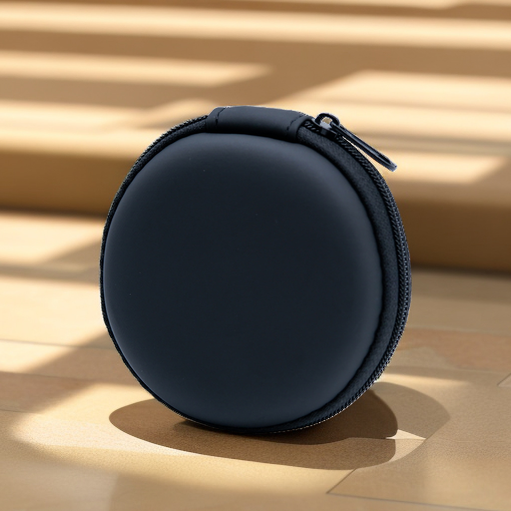 Eva Round Earphone Bag, Travel Portable Data Cord Storage Box, USB Flash Drive Zippered Outdoors Storage Bag