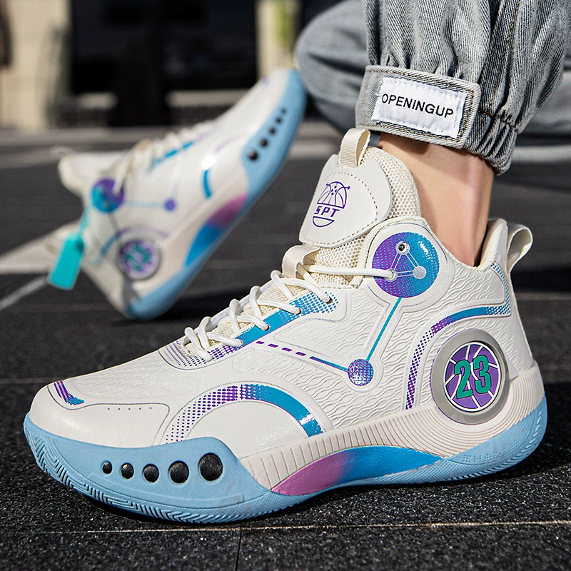 Трансграничные взрывные мужские модные спортивные баскетбольные кроссовки удобные толстые подошвы