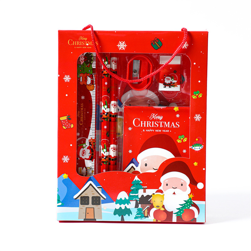 Home & Garden Christmas portable 6 piece student stationery gift box set Children's Christmas small gifts gifts prizes kindergarten_voghion.com